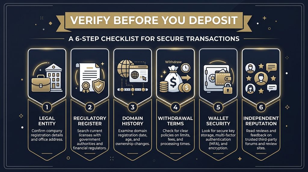 Checklist for verifying monteriqo or another cryptocurrency exchange before depositing funds