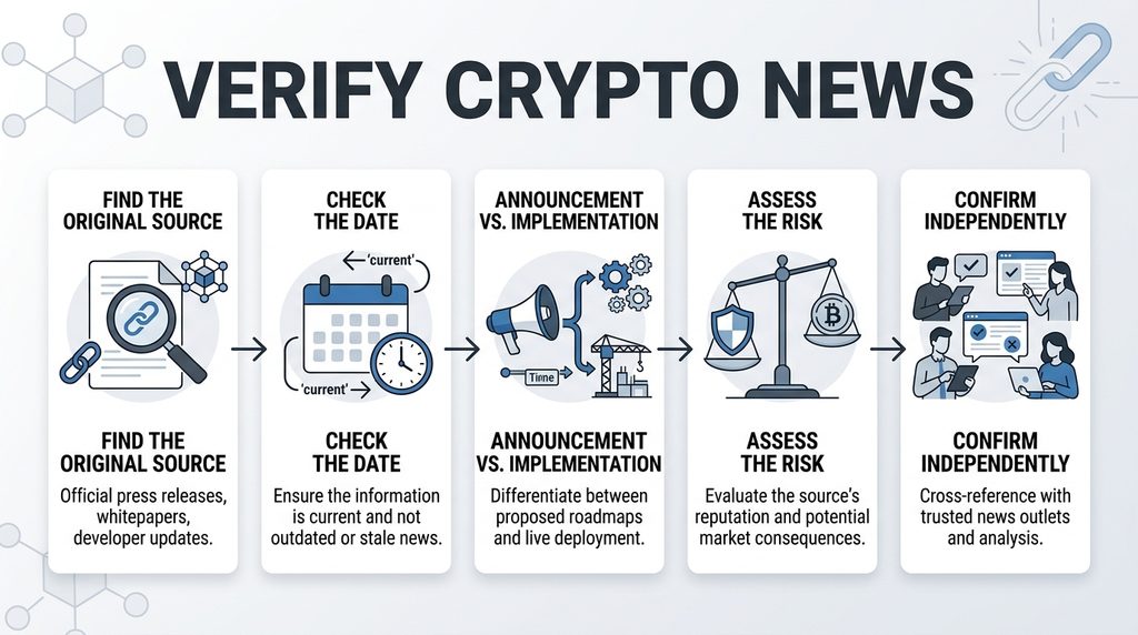 five steps for verifying cryptocurrency news and regulatory updates