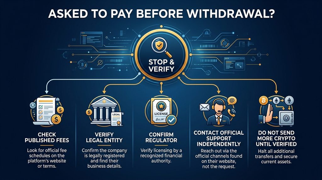 What to do if a crypto exchange asks for another payment before a withdrawal