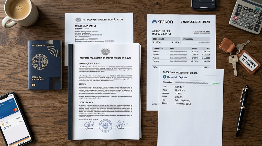 Documents used for cryptocurrency source-of-funds checks when buying property in Portugal